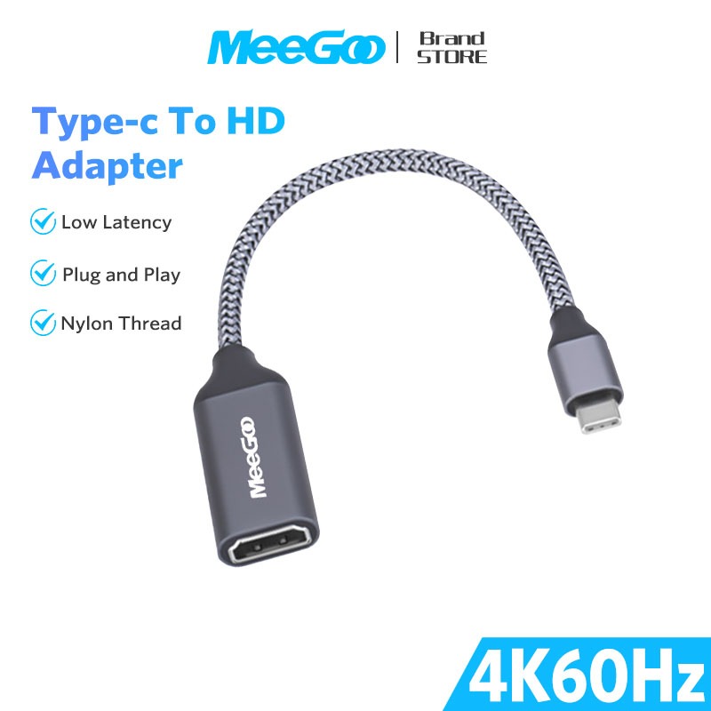 MEEGOO type c to hdmi สายเคเบิล อะแดปเตอร์แปลง 4K 60Hz  อะแดปเตอร์วิดีโอ ความเร็วสูง สำหรับPC มือถือ