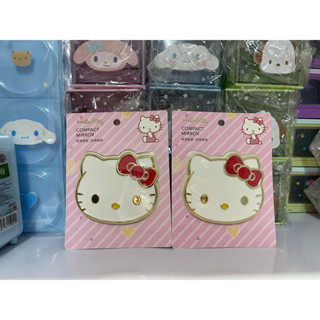🎀พร้อมส่ง กระจกพกพา Hello Kitty ขอบทองสุดหรู Miniso ลิขสิทธิ…