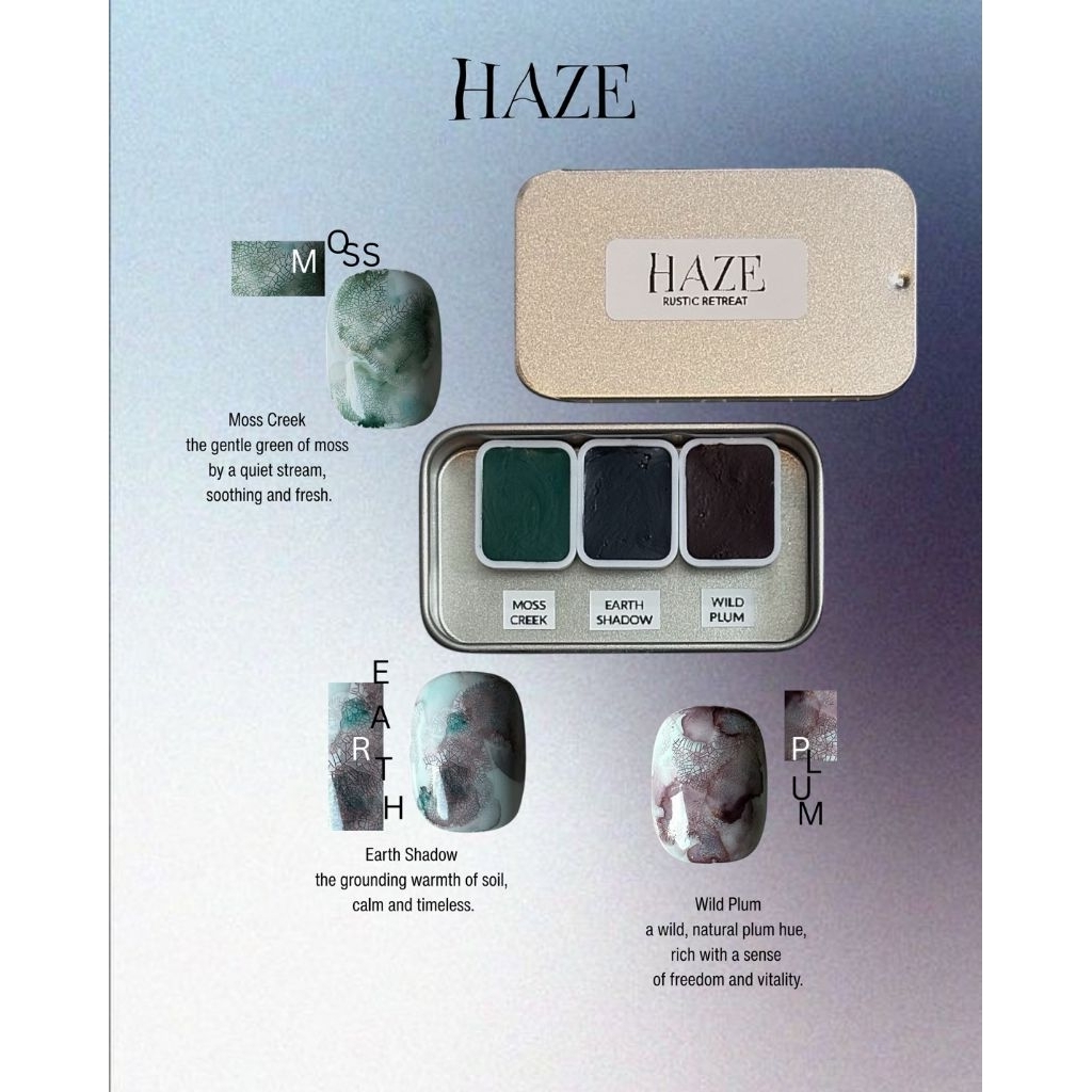 HAZE สีน้ำตลับพกพา Rustic Retreat Collection