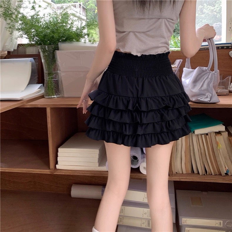 พร้อมส่ง❤️ กระโปรงเอวสูง กระโปรงเค้กชั้นๆ น่ารัก 2 สี มีซับใน - รูปที่ 6