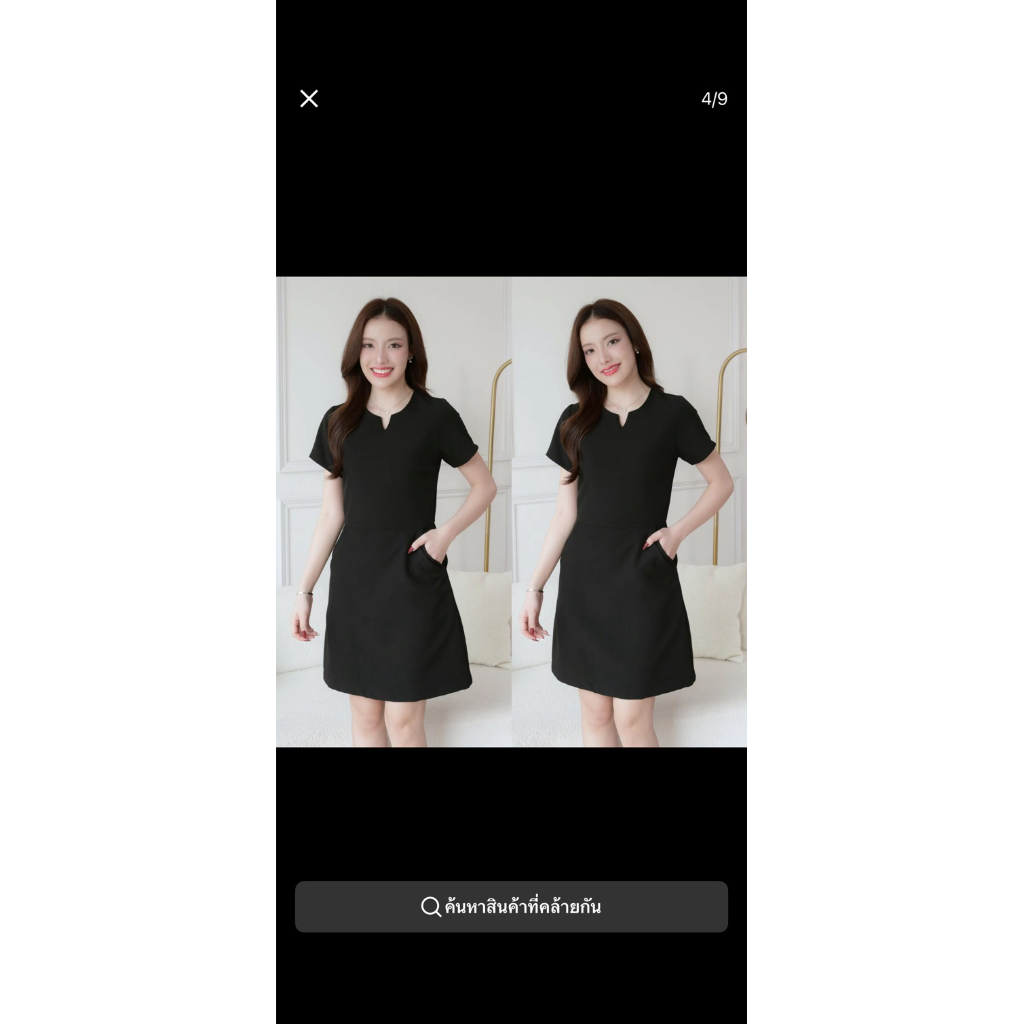 ส่งต่อ เดรสรุ่น Zeline สีดำ , size S ยาว35นิ้ว (Everyday’s Runway)