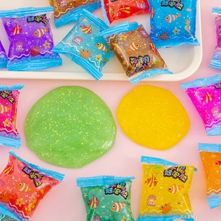 สไลม์ คริสตัลโคลนจํานวนมาก ขายส่ง น้ํามุกไล่ระดับสี โคลนคริสตัล สลามแบบถุง Slime เนื้อนุ่ม