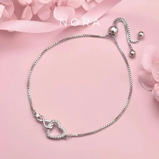Jewelry สร้อยข้อมือทองคำขาว สีเงิน น่ารัก สร้อยข้อมือสลิงแฟชั่นสำหรับผู้หญิง จี้หัวใจ B251601