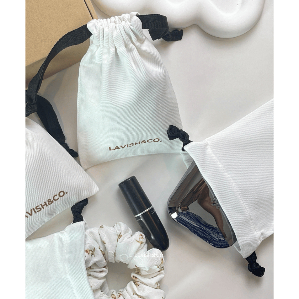 LAVISH TINY BAG ถุงหูรูดผ้าฝ้ายแฮนด์เมด ถุงของขวัญ ของชำร่วย ของฝาก 🎁