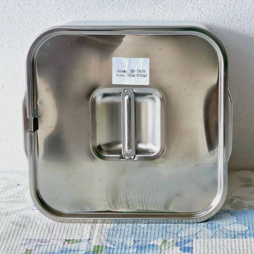 อ่างใส่อาหาร โถเตรียมอาหาร (มีฝาปิด หนา ทรงลึก)(แบบฝาเว้าใส่ช้อน)(สแตนเลส304) ขนาดปาก 12/14/16/18/20/22 ซม.(ตราTK) - รูปที่ 3