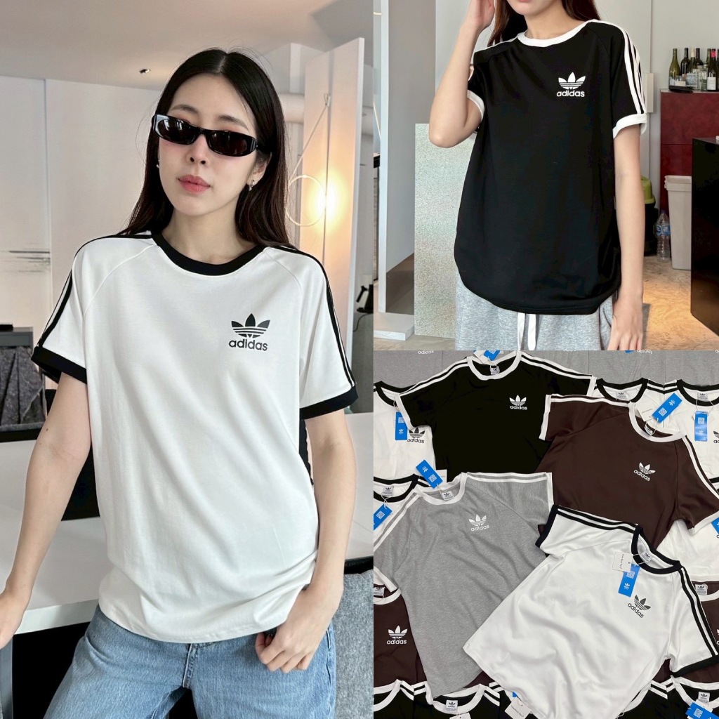 🍊 VL 5059 เสื้อยืดแต่งแถบ ผ้าดีไม่มีย้วย ใส่สบาย สีสวยแมทซ์ง่ายค่า