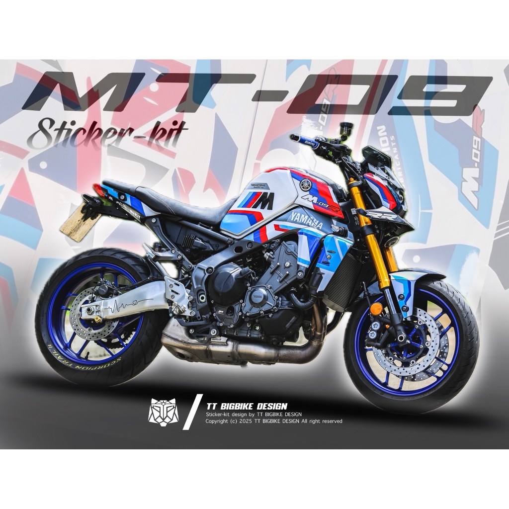 TT BIGBIKE DESIGN ชุดสติ๊กเกอร์แต่งลายรถ สำหรับMT-09(gen3) M-09R