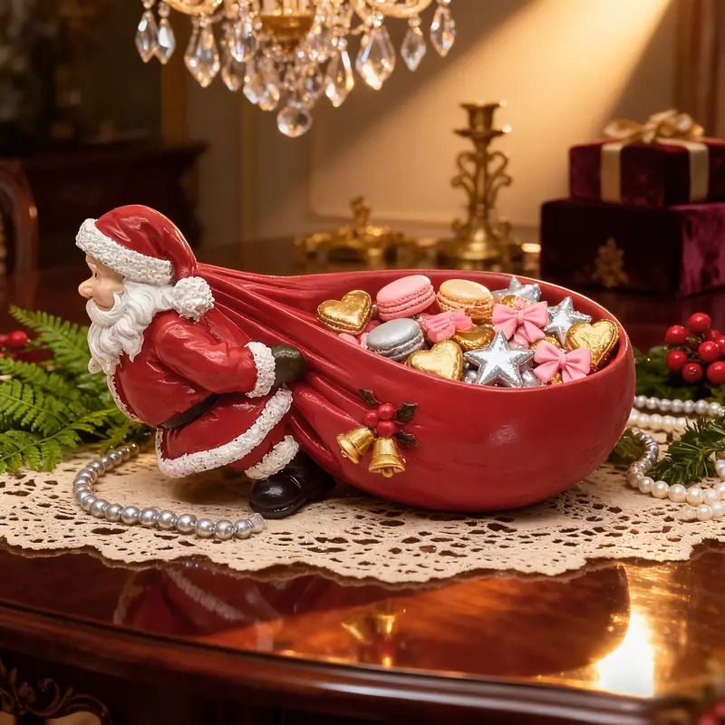 1 Santa Claus Resin Figurine with - Versatile Home Decoration, Suitable for Living Room, Bedroom