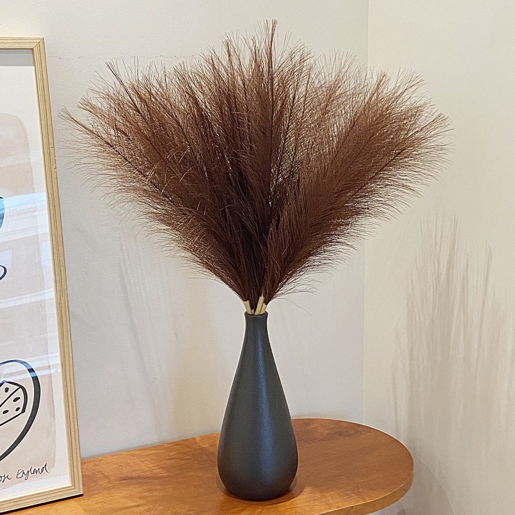 หญ้าปัมปัสปลอม ก้านหญ้าพลาสติก ตกแต่งเทศกาล  Artificial pampas grass plastic grass stems