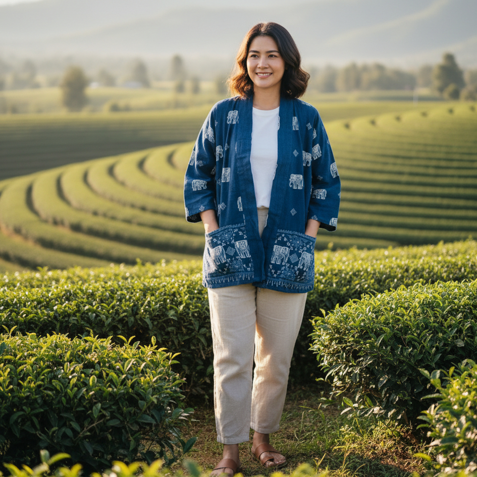 เสื้อคลุมยูกาตะ เสื้อคลุมผ้าฝ้ายสาลู   สีพื้น กัดลาย เนื้อผ้านุ่มมาก ๆ  ใส่ได้ทุกฤดูกาล