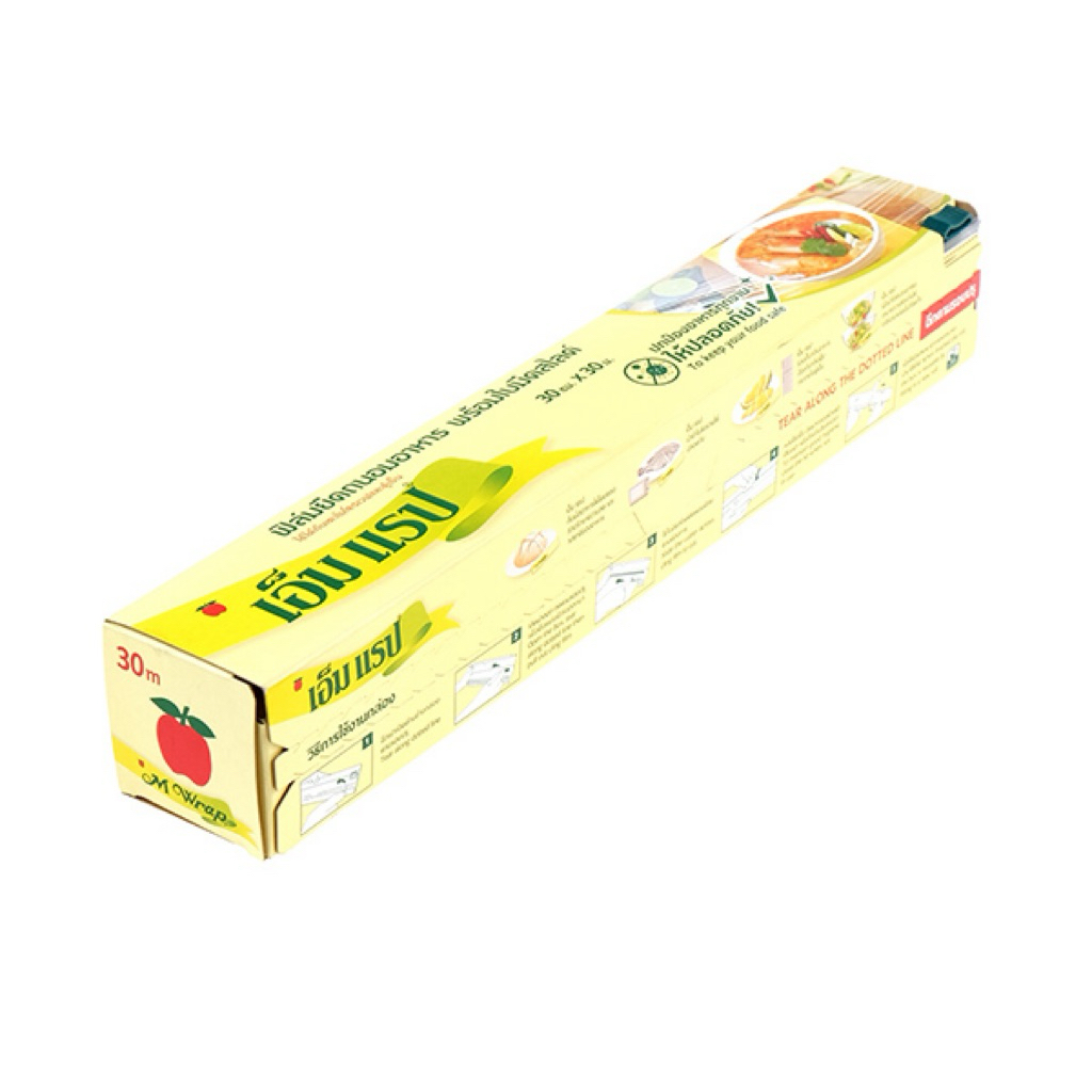 East M wrap 30x100 เอ็มแร็บ ขนาด30คูณ100 แร็บห่ออาหาร  ฟลิง์มถนอมอาหารแบบใส
