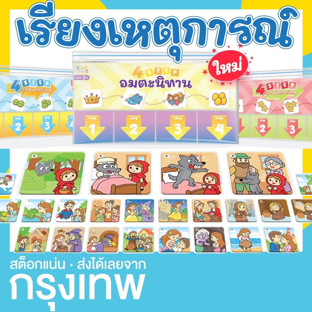 (4 steps sequencing) เกมเรียงลำดับ เรียงเหตุการณ์ 4 ภาพ KP
