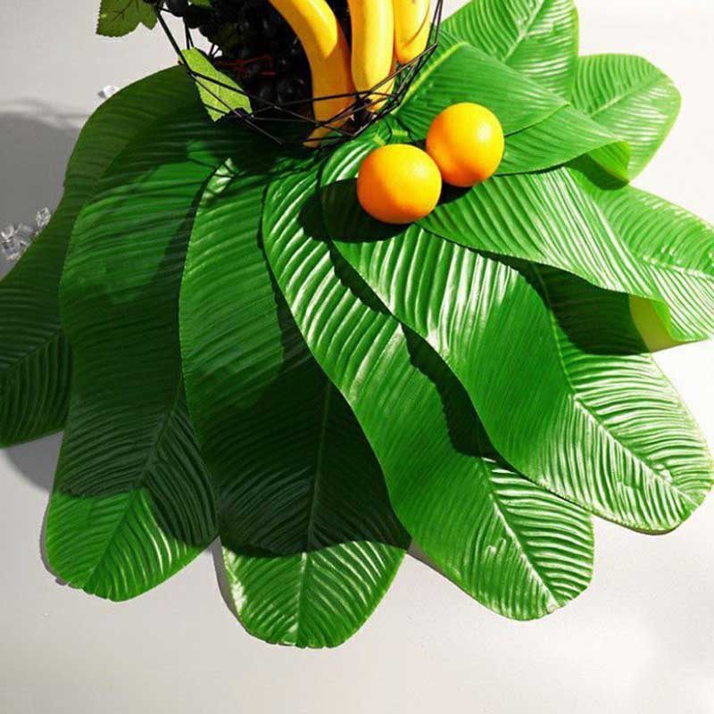 🍃 ใบตองจำลอง 58 ซม 🍃， พืชประดิษฐ์เสื่อรับประทานอาหารสำหรับร้านอาหารตกแต่งอาหารทำความสะอาดง่ายนำมาใช้ใหม่ - รูปที่ 2