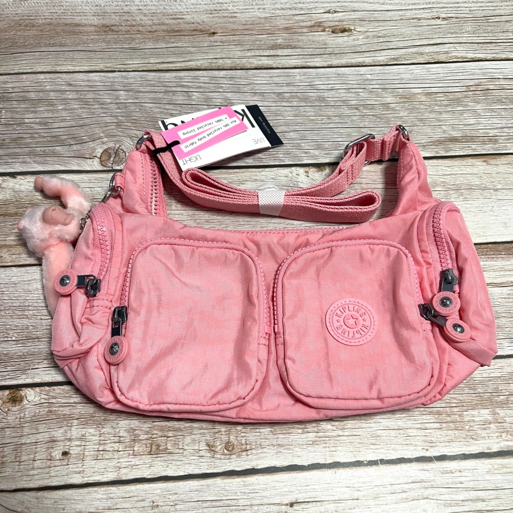Kipling Rikka ไซด์ S สีชมพู Enjoyable Blush กระเป๋าสะพายข้าง ของแท้ พร้อมส่ง