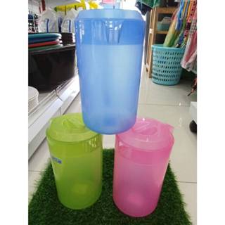 (คละสี) เหยือกน้ำพลาสติก เหยือกสูงใส่น้ำ ฝาสี เหยือกใส่น้ำจิ…