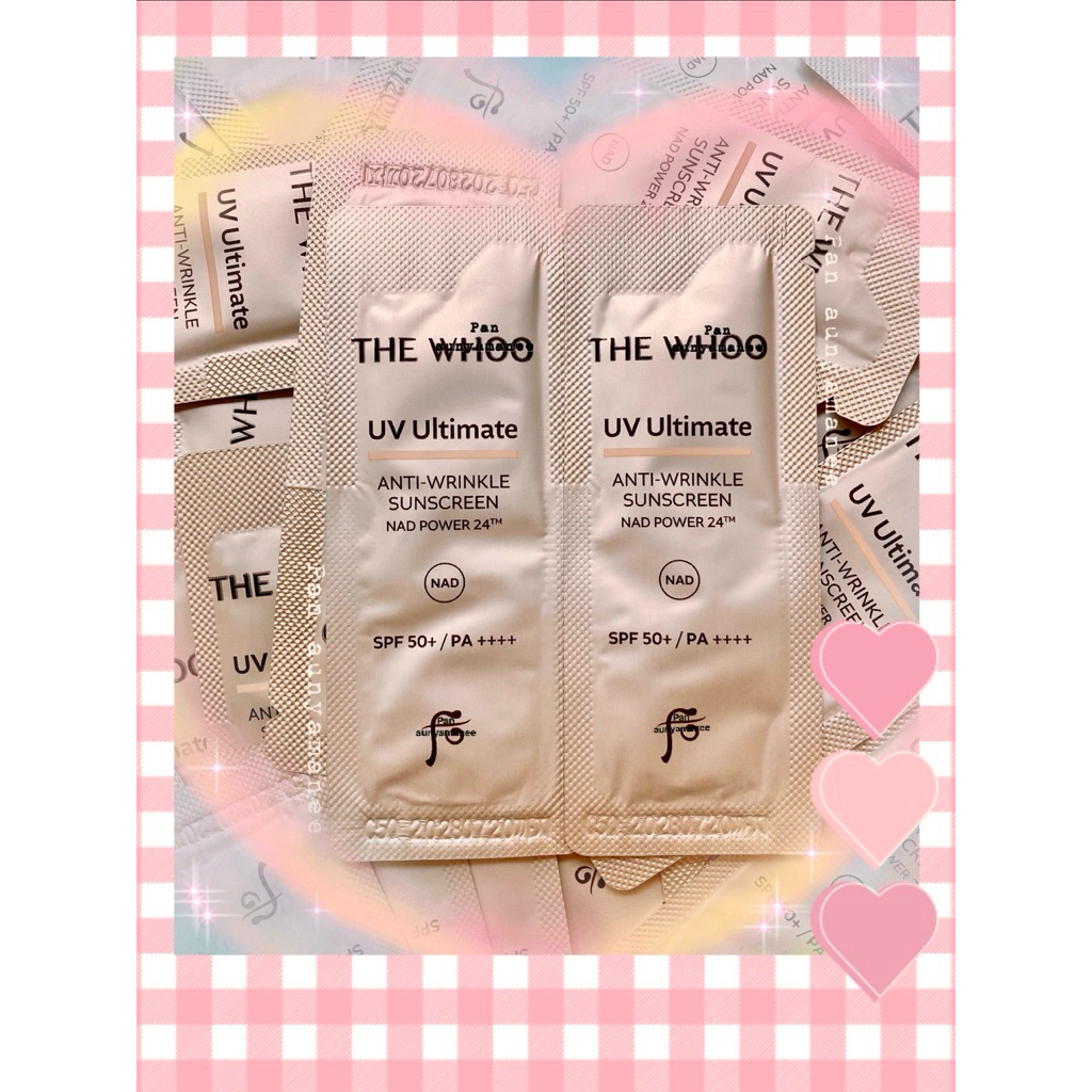 ♥️(กันแดดลดริ้วรอย)(สูตรพรีเมียม) (✅ของแท้💯%‼️)UV Ultimate Anti-Wrinkle Sunscreen(SPF50+ / PA++++)ขนาด1ml whoo♥️
