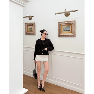 THESUNCO-COLETTE BLAZER โคเล็ตต์ เสื้อสูทเบลเซอร์ผ้าทวีต กระเป๋าเจาะใช้งานได้จริง กระดุมทอง