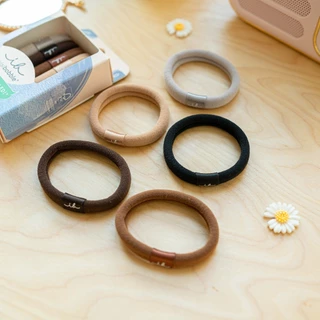 invisibobble ยางรัดผม ถนอมเส้นผม ยางรัดผมแบบผ้า รุ่น HAIRTIE Ecotie สี Mocha (1 กล่องบรรจุ 5 ชิ้น)