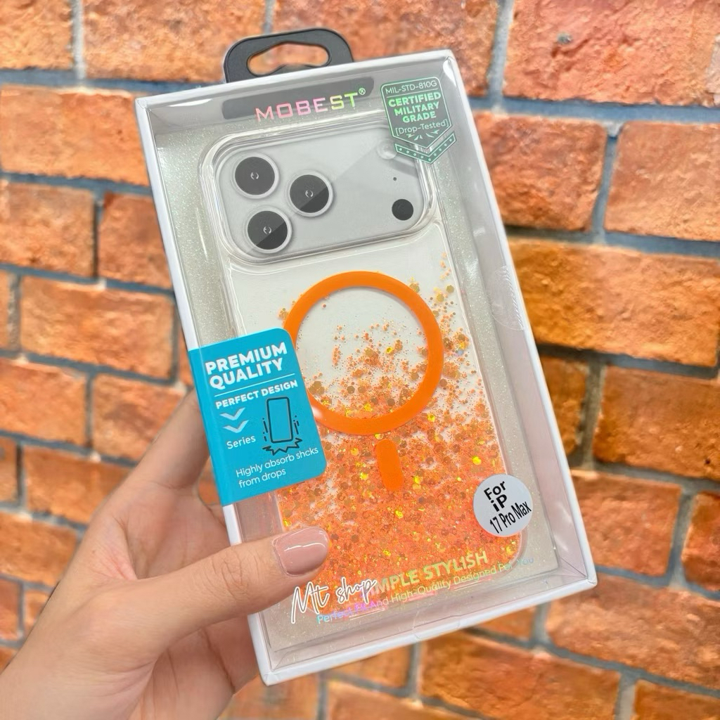 🎉Mobest เคสใสแม่เหล็ก แต่งกลิตเตอร์ สำหรับรุ่น iP 17pro 17promax