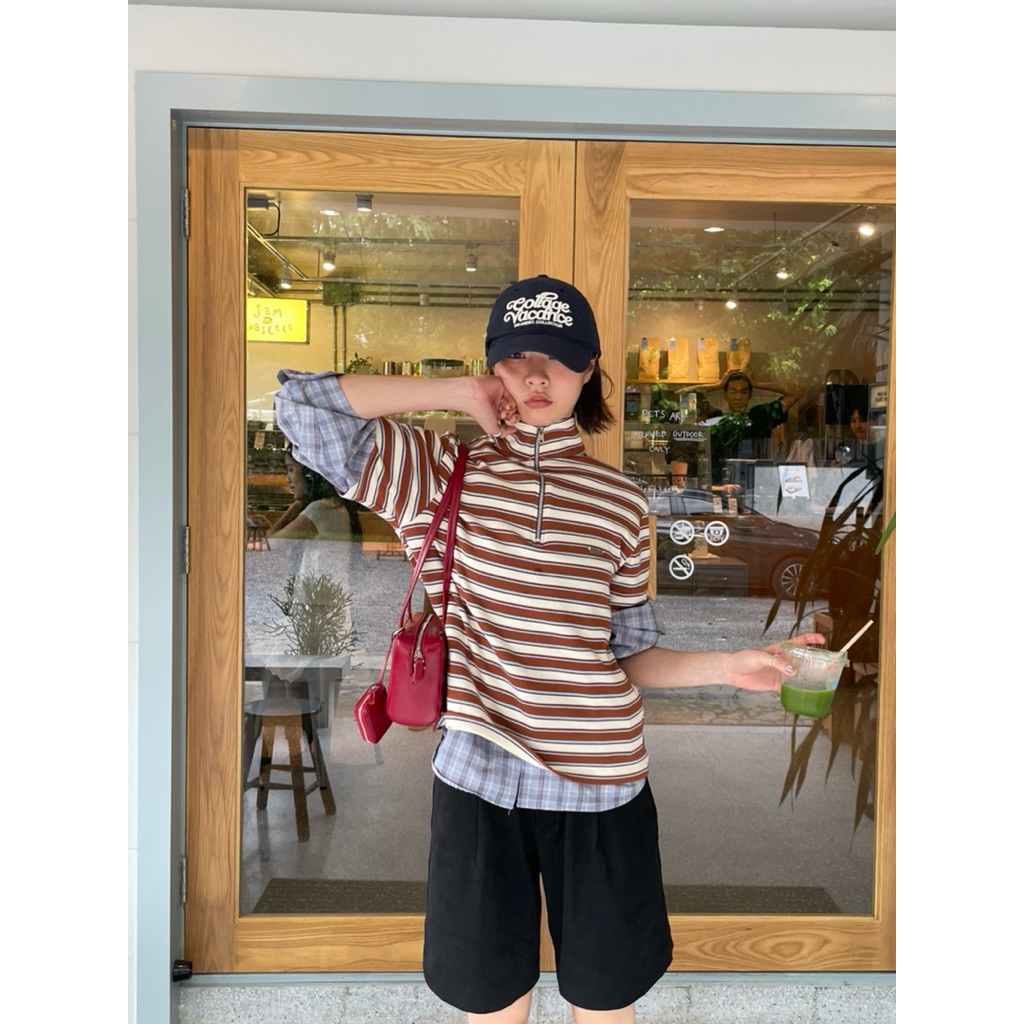 BELLAHOUSE – AUBURN HALF-ZIP TEE เสื้อยืดแขนสั้นคอปกซิป