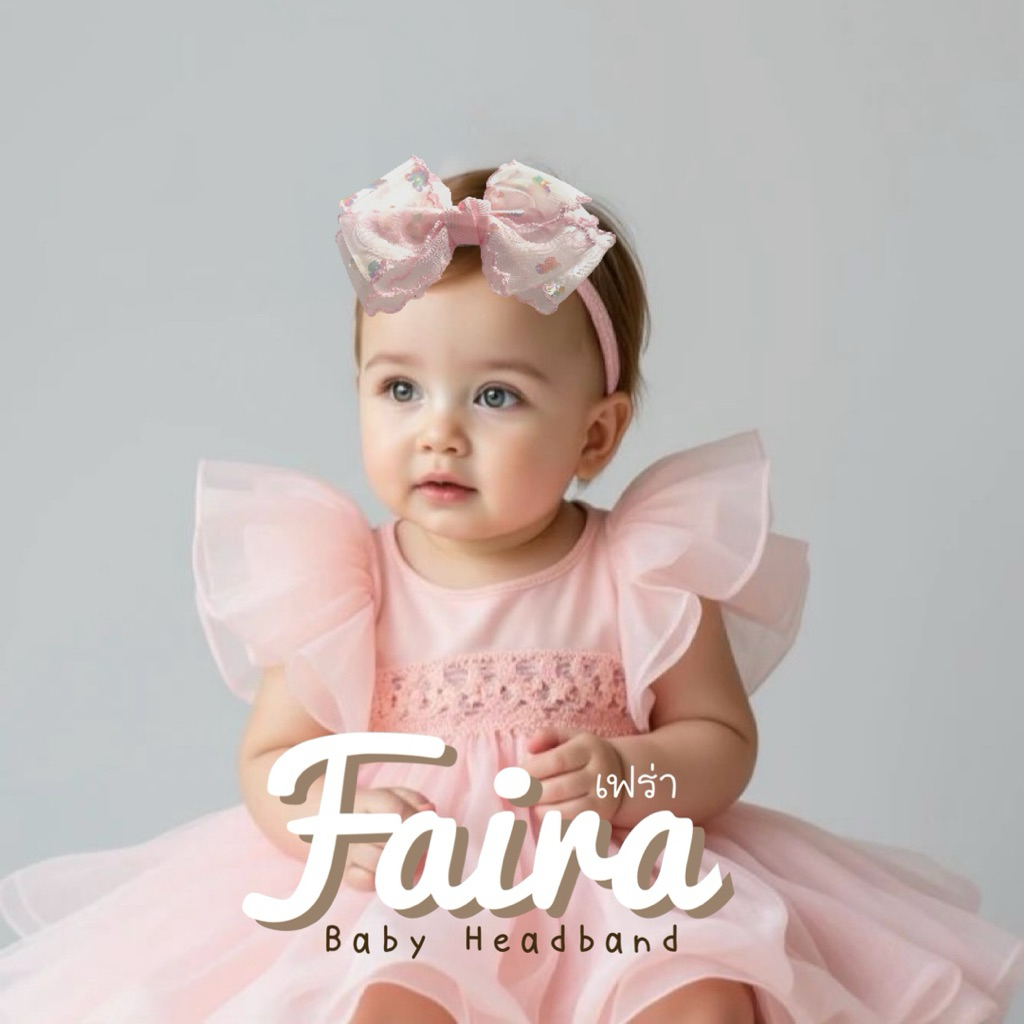 [Kiddy Heart]คาดผมและกิ๊บเด็กอ่อน รุ่นFaira(เฟร่า) สำหรับเด็ก0-24เดือน
