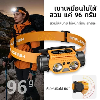 ไฟคาดหัว 500LM เซ็นเซอร์โบกมือ หลอด CREE XTE ชาร์จ Type-C กันน้ำ แบต 1800mAh ใช้งานได้ทุกกิจกรรม