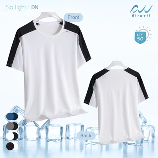 AIRWELL เสื้อยืดผู้ชายติดแอร์ รุ่น So Light HDN ป้องกันUV เนื้อผ้ายืดบางเบา เย็นสบาย ระบายอากาศดี