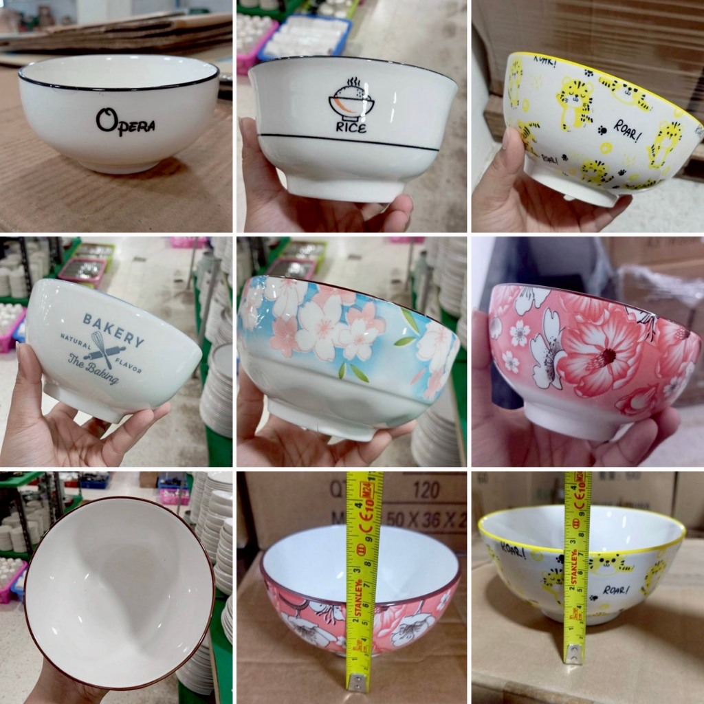 ถ้วยเซรามิค ลายการ์ตูน ดอกไม้ ขนาด 4/5/6 นิ้ว ถ้วยสวยๆ ชามสวยๆ ถ้วยราคาถูก เข้าไมโครเวฟได้