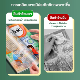 พลาสติกใสเคลือบปกหนังสือ สติกเกอร์ห่อปกหนังสือ 10/30 แผ่น กันน้ำกันเปื้อน ห่อง่าย แถมฟรี สติ๊กเกอร์ชื่อ