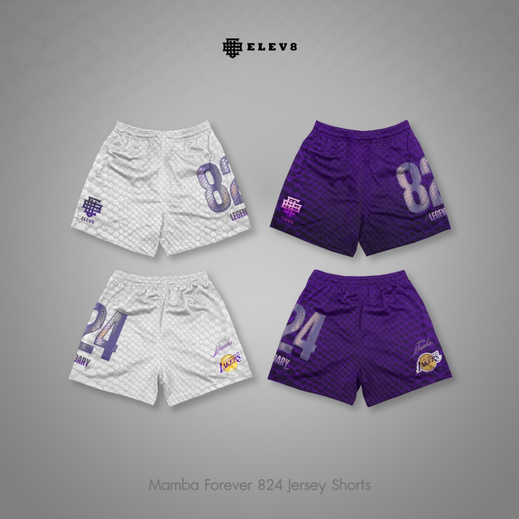 Elev8 Slam กางเกงบาสขาสั้น : Mamba Forever 824 Jersey Shorts