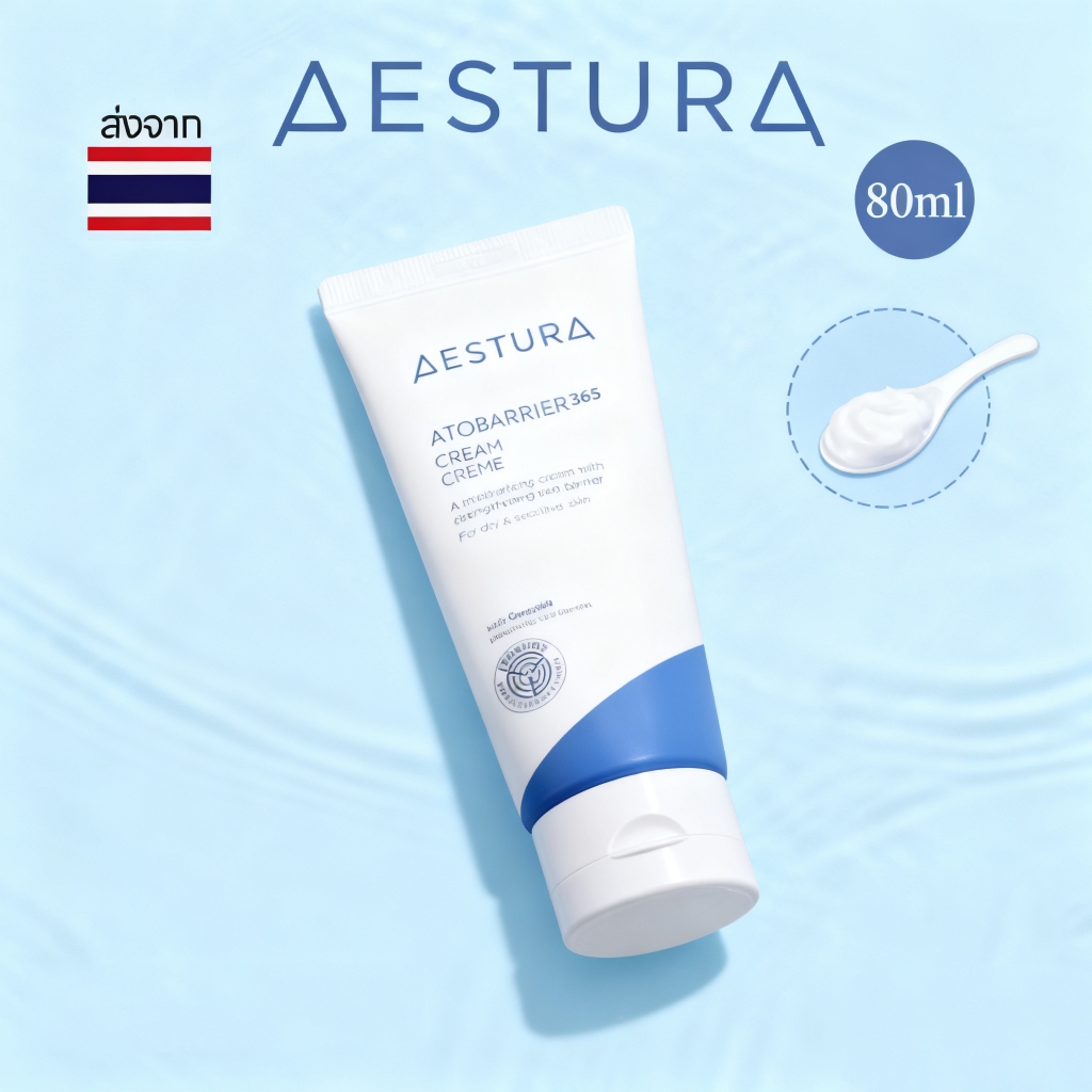 AESTURA Atobarrier365 Cream 80ml เอสทูร่า อะโทแบริเออร์365 ครีม ผลิตภัณฑ์บำรุงผิวหน้า AS3917
