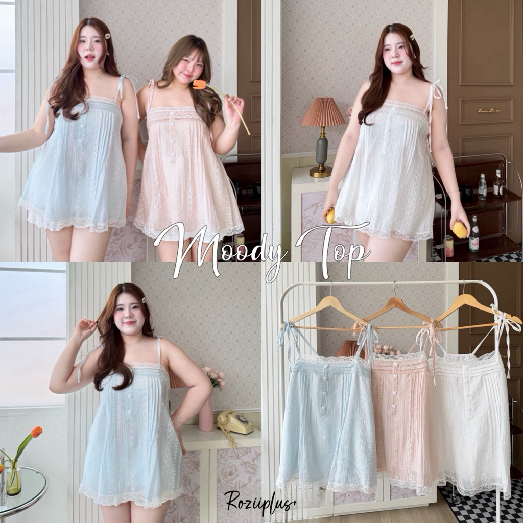 𝗠𝗼𝗼𝗱𝘆 𝗧𝗼𝗽 เสื้อสายเดี่ยวมินิเดรส ❤️38-50“❤️ มี 3สี