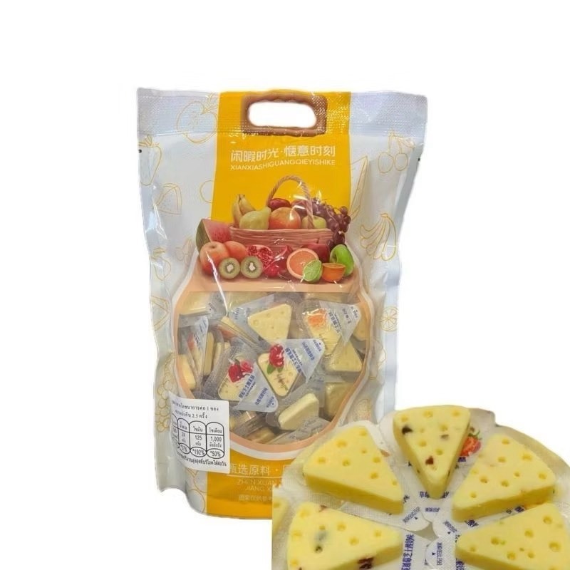 ชีสนมสามเหลี่ยม คละรส 1ห่อ500g 75-77ชิ้น