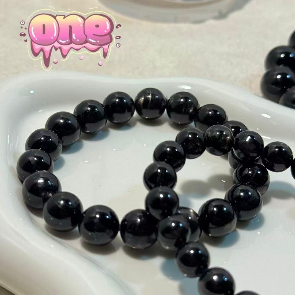 หินไฮเพอร์สทีน Hypersthene พรีเมียม กำไลข้อมือ หินแห่งความร่ำรวย หินเสริมดวง หายาก ธรรมชาติ แท้100%