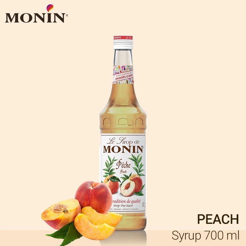 🌟พร้อมส่ง🌟MONIN Peach Syrup 700 ml. 1 bottle โมนิน พีช ไซรัป 700 มล. 1 ขวด