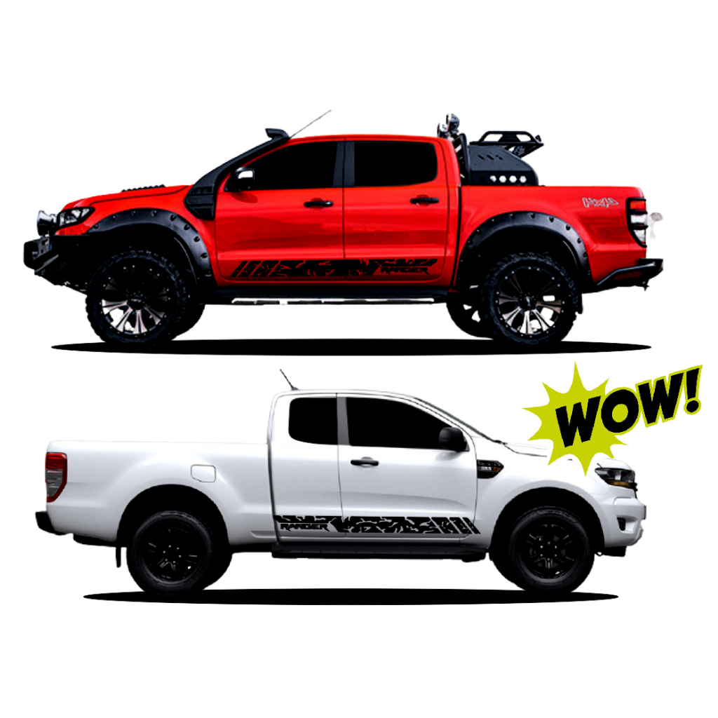A-032 สติ๊กเกอร์​ติดข้างประตู​ ford​ ranger​ ลายรถกระบะ ford​ ranger แถบข้างกระบะ