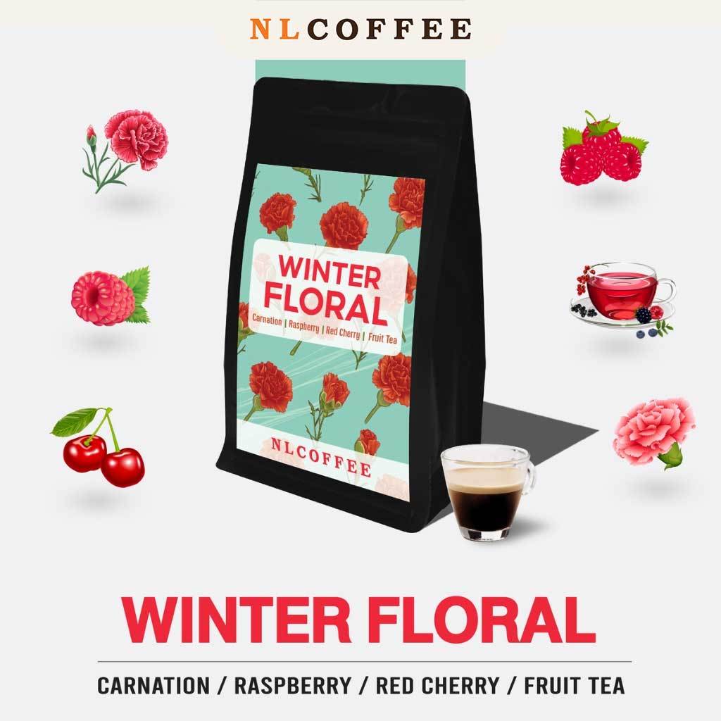 NLCOFFEE เมล็ดกาแฟ Winter Floral  200g. (ดอกไม้ ผลไม้ สีแดง)