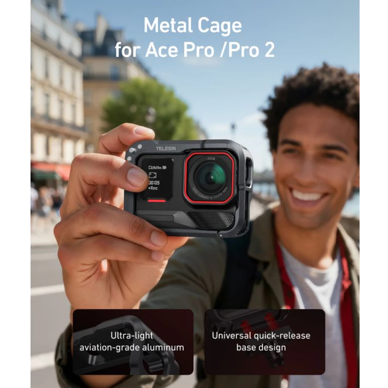 Telesin Insta360 Ace Pro / Ace Pro 2 Metal Aluminum Cage เคสอลูมิเนียม thumbnail 3