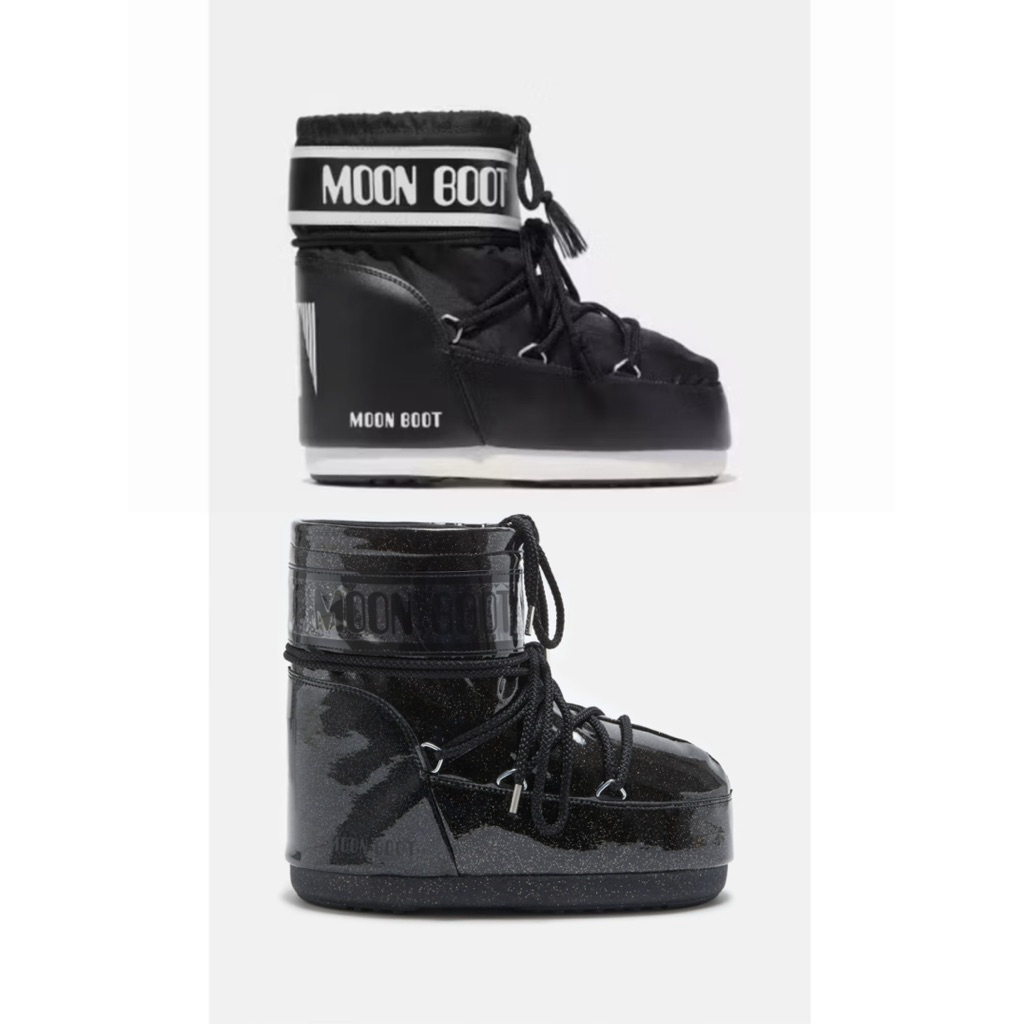 (ถูกที่สุด แท้💯)Moonboot icon low ข้อสั้นสีดำ รองเท้าลุยหิมะ กันหนาว กันน้ำ