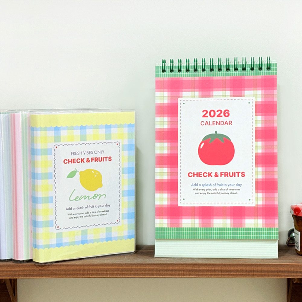 2026 Check & Fruits Desk Calendar ปฏิทินตั้งโต๊ะลายน่ารัก