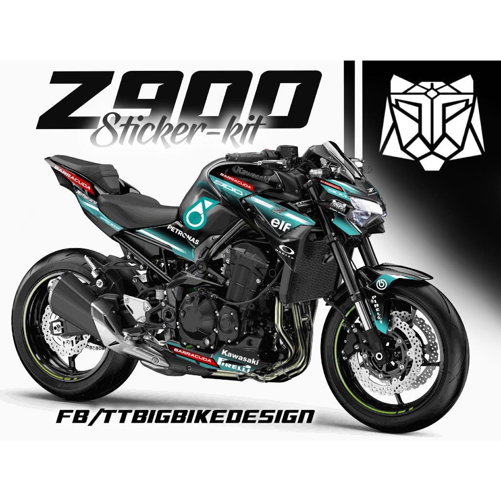 TT BIGBIKE DESIGN ชุดสติ๊กเกอร์แต่งลายรถ สำหรับ Z900 (2020-2024) ลาย TT PTN RACING