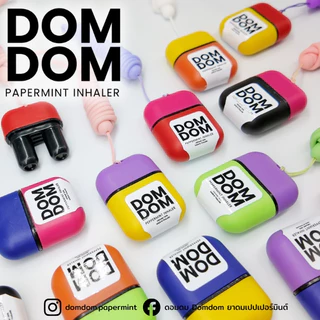 DOM DOM ยาดมเป๊ปเปอร์มิ้นท์ มีสายคล้องคอกลิ่นหอมเย็นสดชื่นกลิ่นเป๊ปเปอร์มิ้นท์ มี5สีให้เลือก