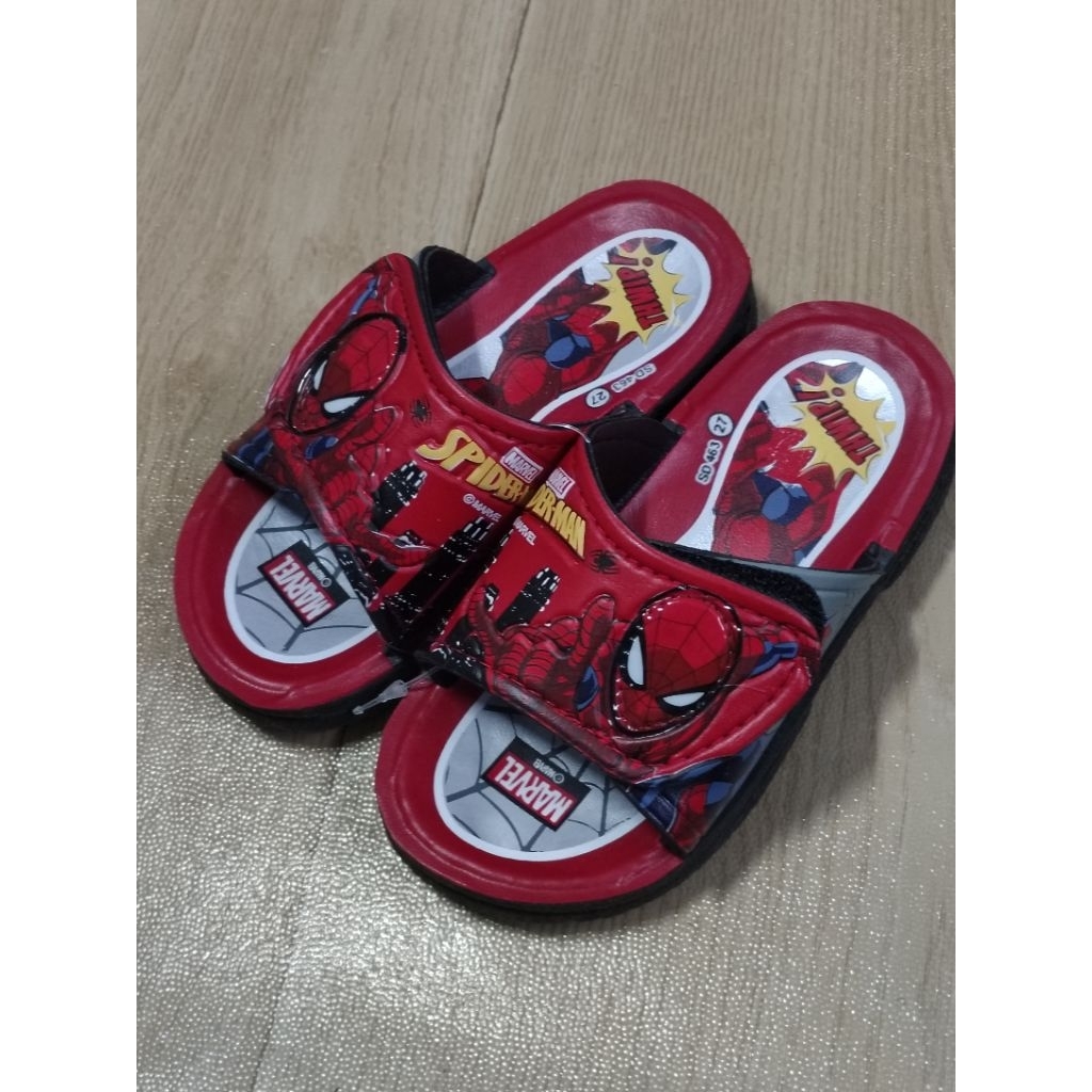 รองเท้าเด็ก แบบแตะสวม มีเทปแปะด้านหน้า ลายspiderman