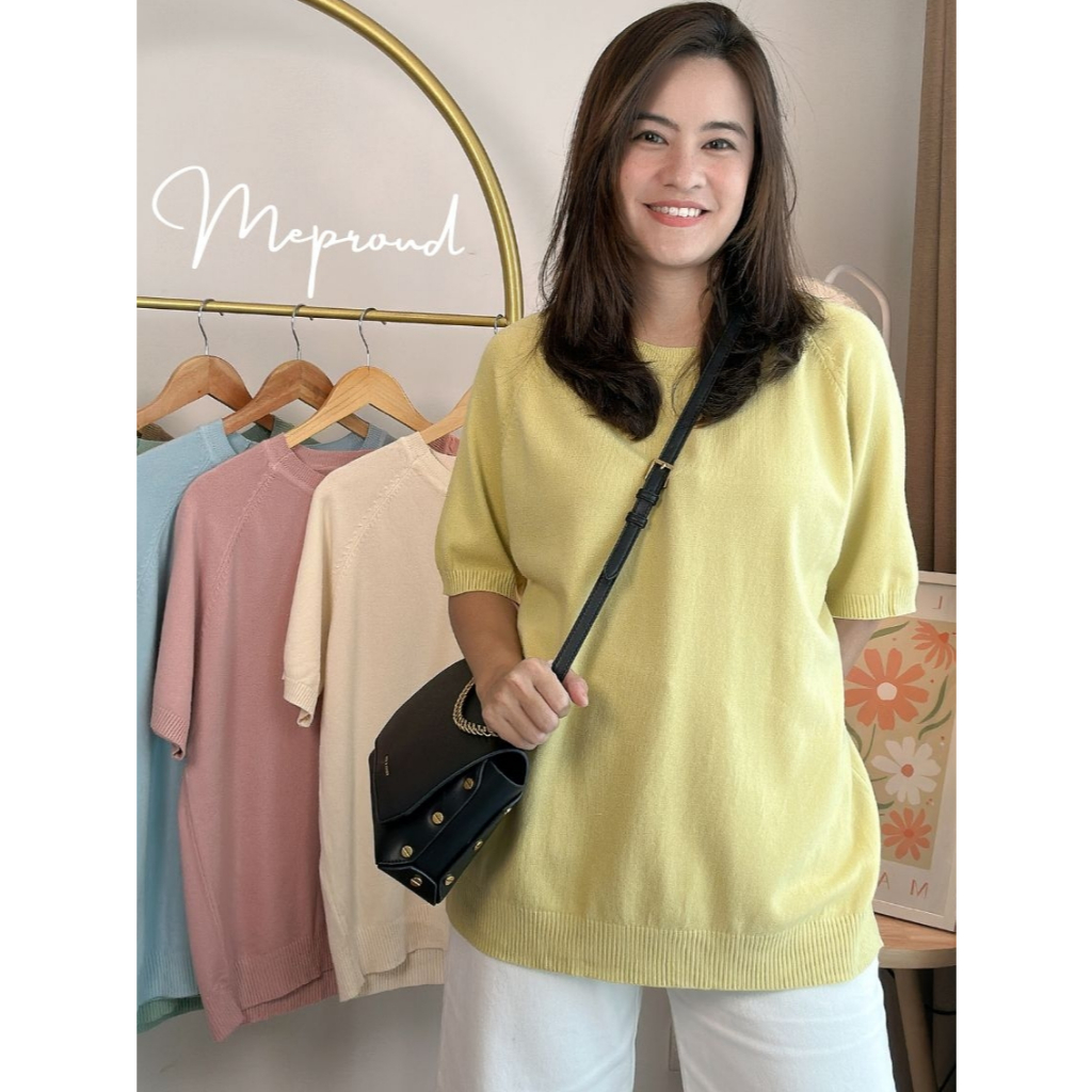 [Meproud]เสื้อยืดไหมพรมคอกลม รุ่น Basic Freesize อกก่อนยืด 44 นิ้ว คอกลม ผ้านิ่มใส่สบาย สินค้าพร้อมส่งในไทย