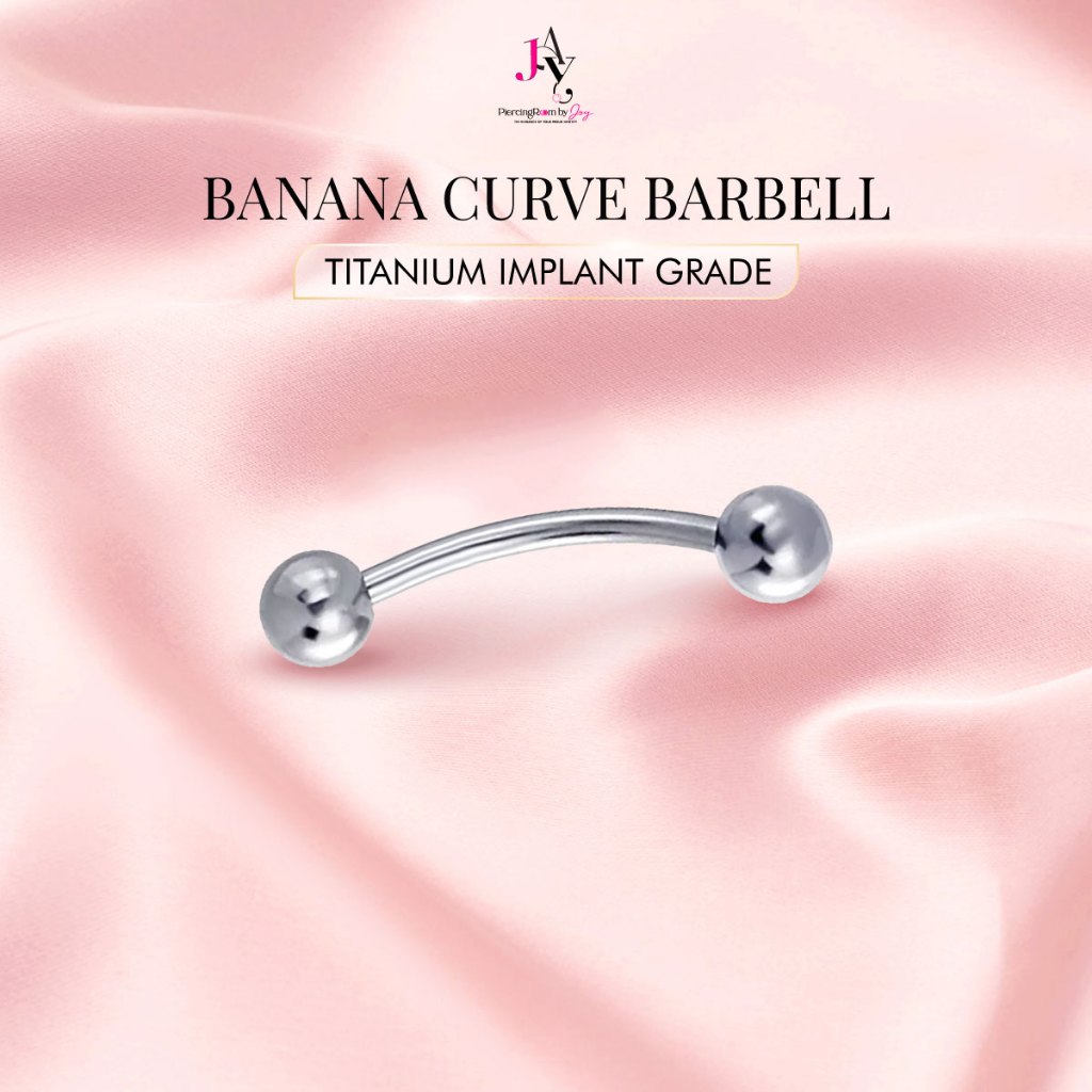 Piercingroom by Jay จิวก้านโค้งไทเทเนียม Banana Barbell Titanium เกรดการแพทย์ (ราคาต่อชิ้น)