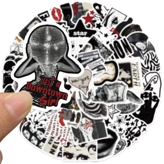 💥จัดส่งจากประเทศไทย💥Y2K แนวโน้มstickerขาวดำ สติกเกอร์ กันน้ํา สติกเกอร์สําหรับกระเป๋าเดินทางเคสโทรศัพท์แล็ปท็อปโน้ตบุ๊