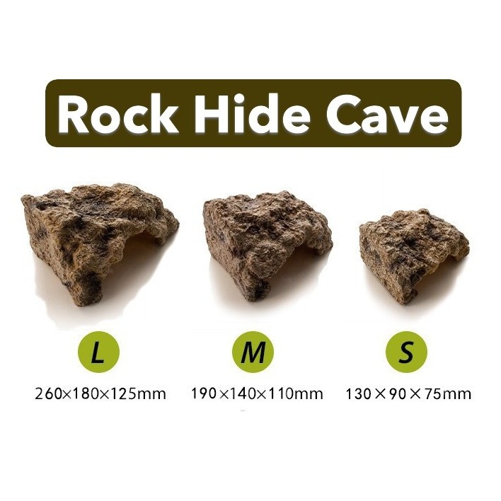 [ส่งด่วน] Barbarous Growth Rock Hide Cave ถ้ำหินเสมือนจริงสำหรับสัตว์เลื้อยคลาน งู ตุ๊กแก มี 3 ขนาด