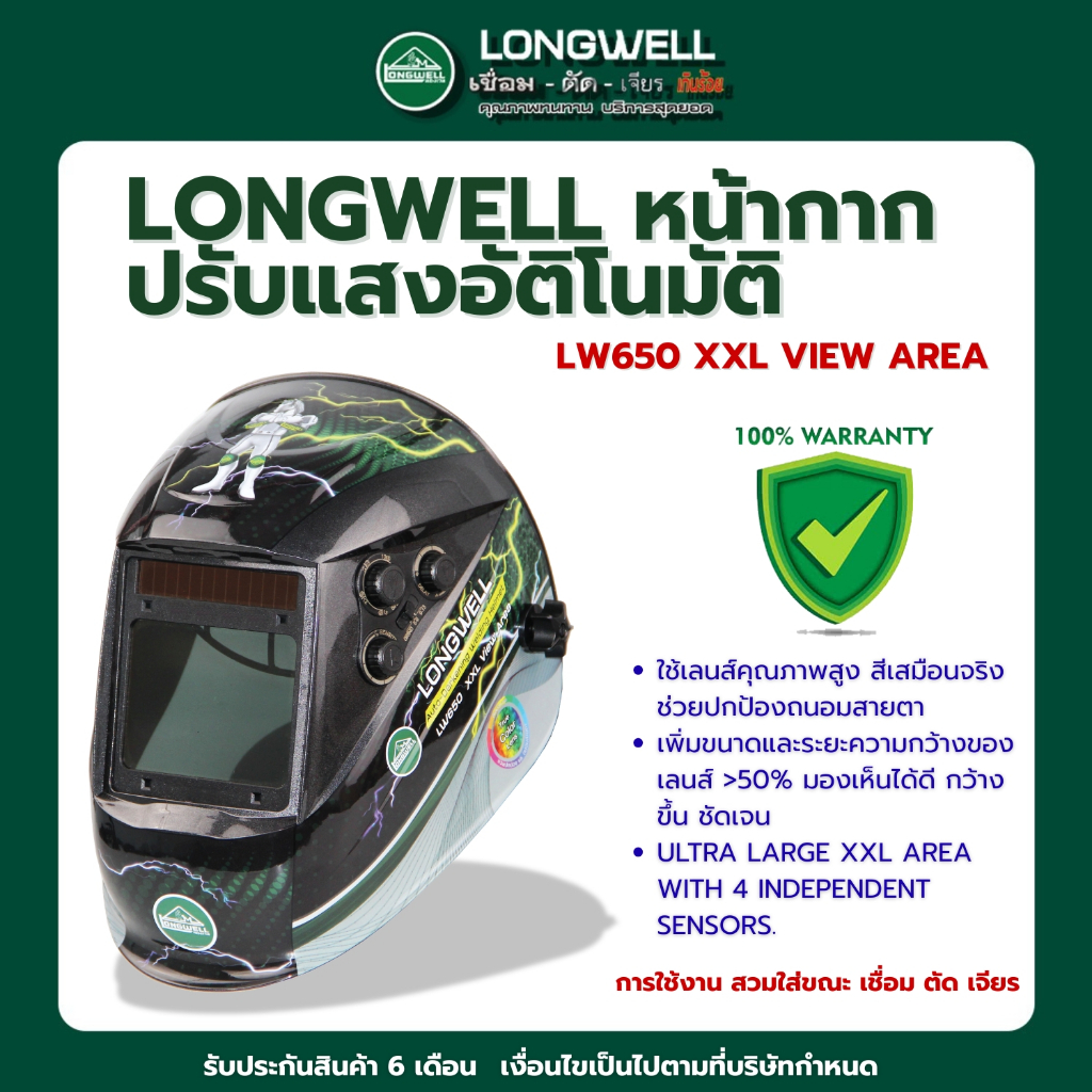 Longwell หน้ากากปรับแสงอัตโนมัติ LW650 XXL View Area พร้อมของแถม