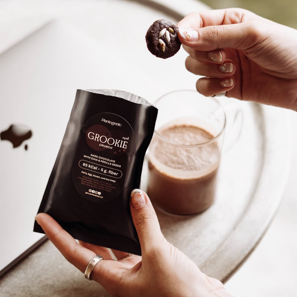 Plantogenic - Dark Chocolate Grookie คุกกี้ช็อกโกแลต กับไฟเบอร์ถึง 6 กรัม กรุบกรอบ เข้มข้น เคี้ยวเพลิน (Plant-Based)