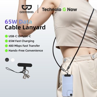 GOOJODOQ 2in1 Lanyard Fast สายชาร์จ Type C To Type C 1.3m 65…
